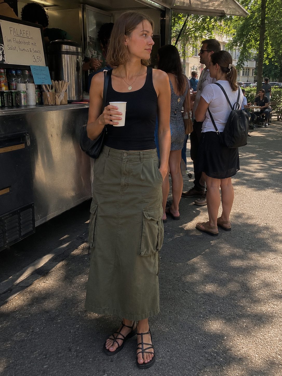 Cargo Midi Skirt with a Fitted Tank