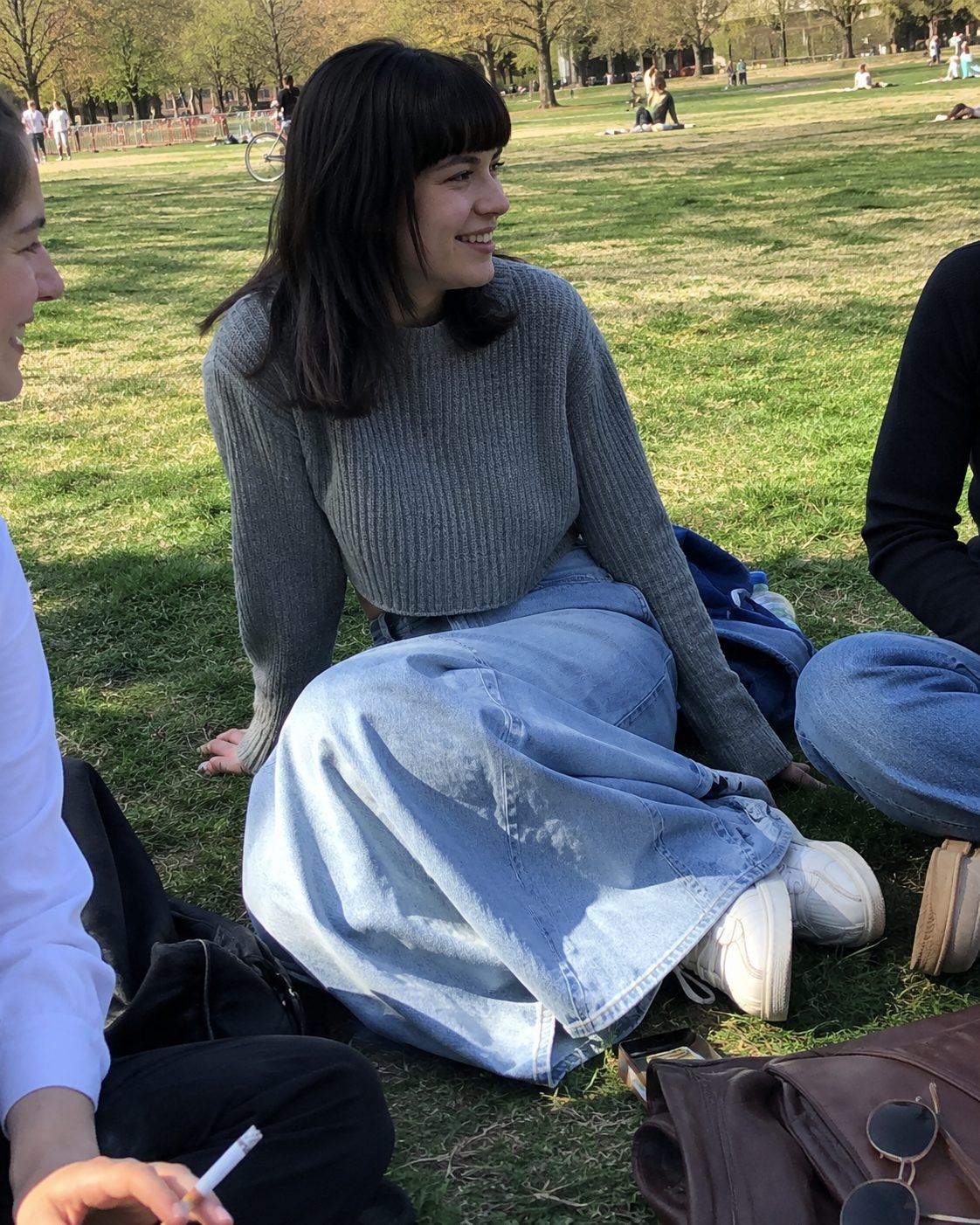 Denim Maxi with a Cropped Sweater