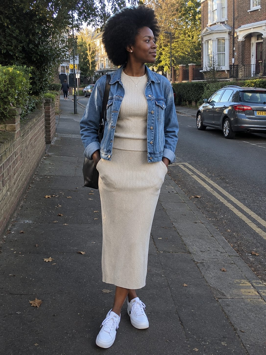 Ribbed Knit Skirt Two-Piece Set