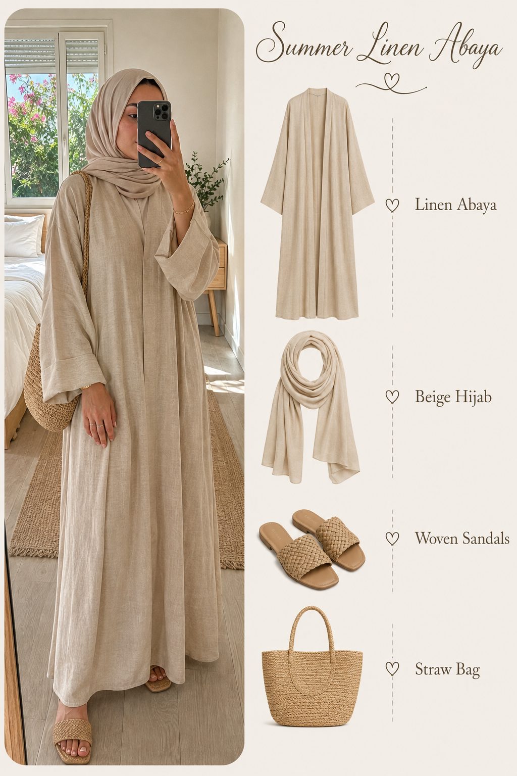 Linen-blend abaya for hot summer days