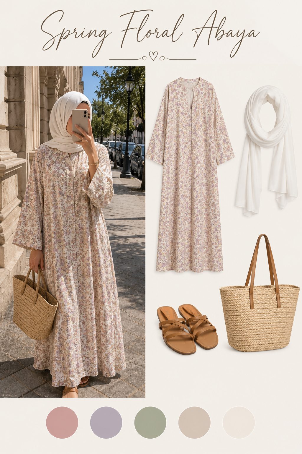 Printed floral abaya for spring outings