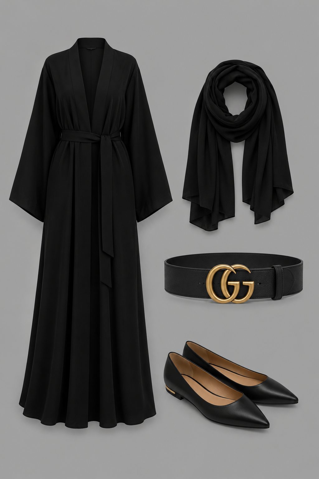 Belted abaya to define the waist