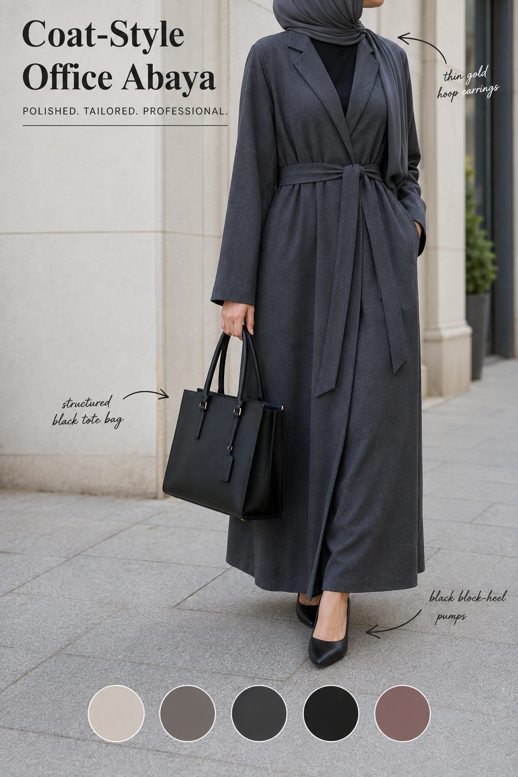 Coat-style abaya for the office