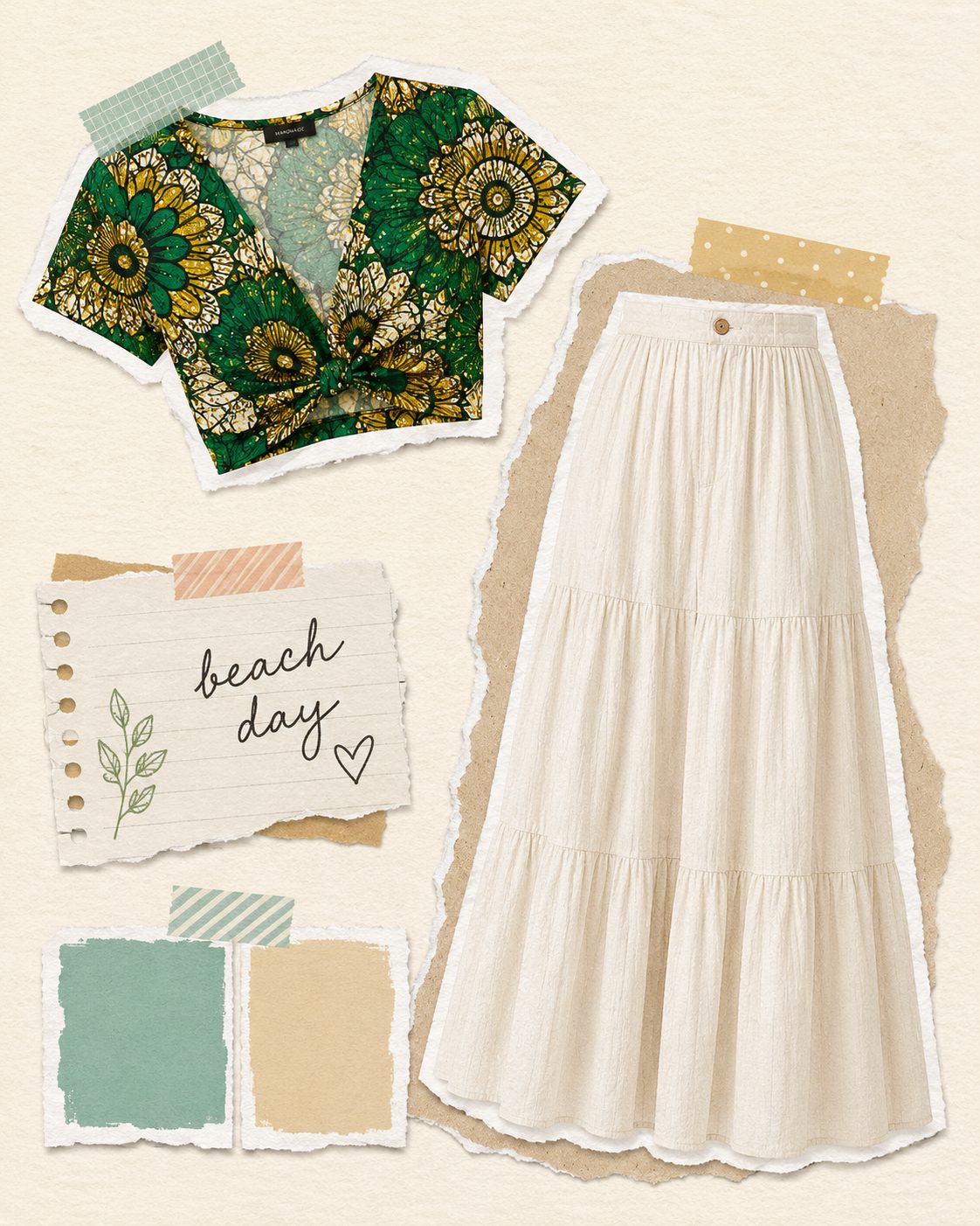 Crop Top With a Maxi Skirt for an Easy Beach Day