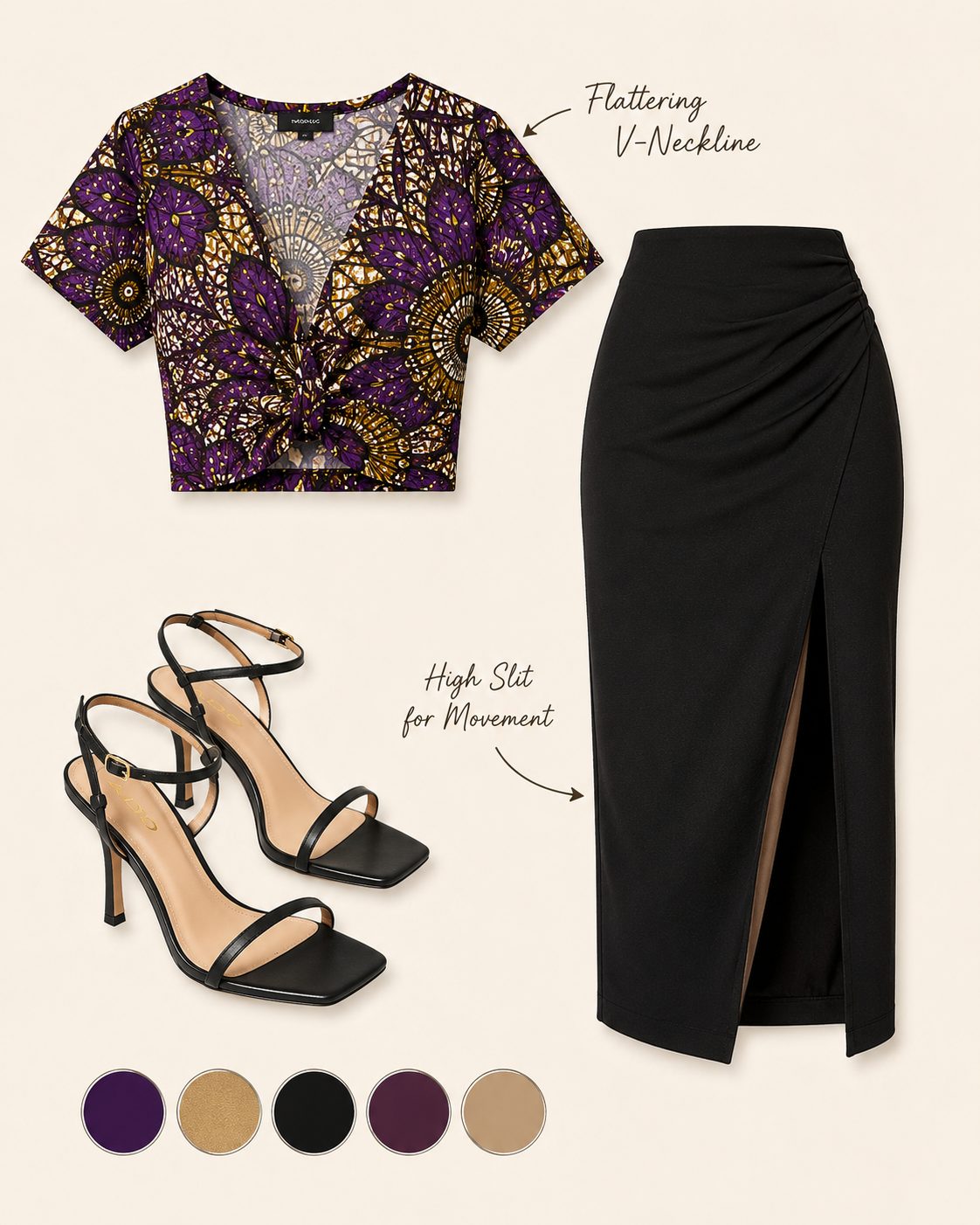 Crop Top With a High-Slit Midi Skirt for a Dinner Date