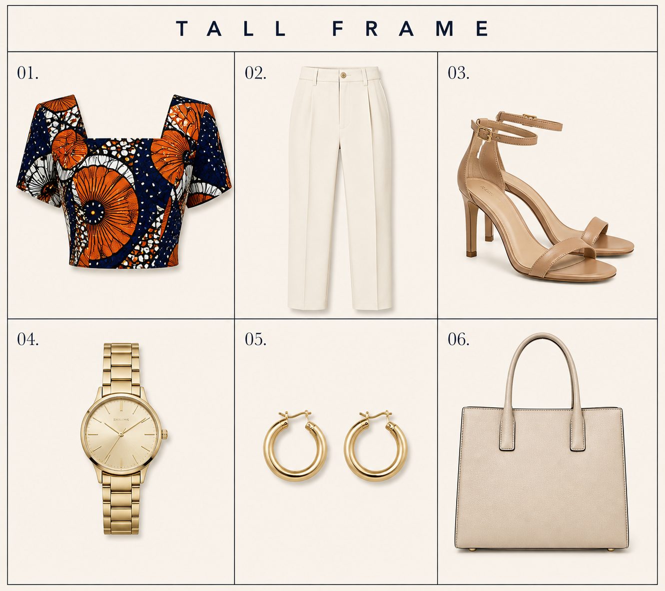 Structured Crop Top With Straight Trousers for a Tall Frame