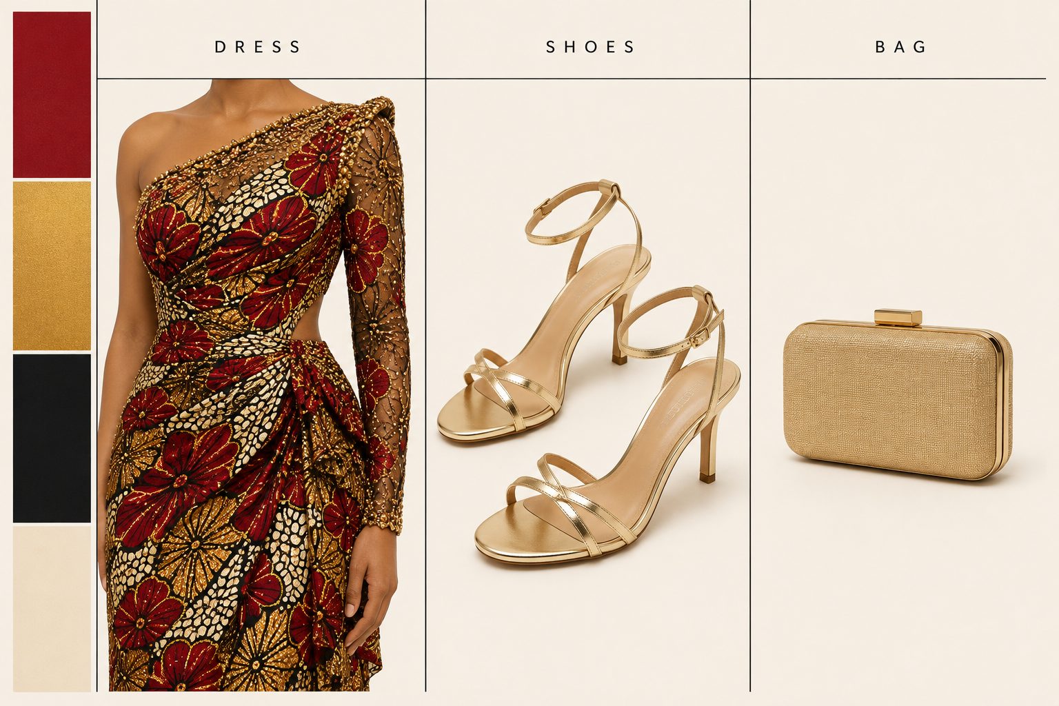 Ankara Wedding Guest Dress With a Structured Clutch