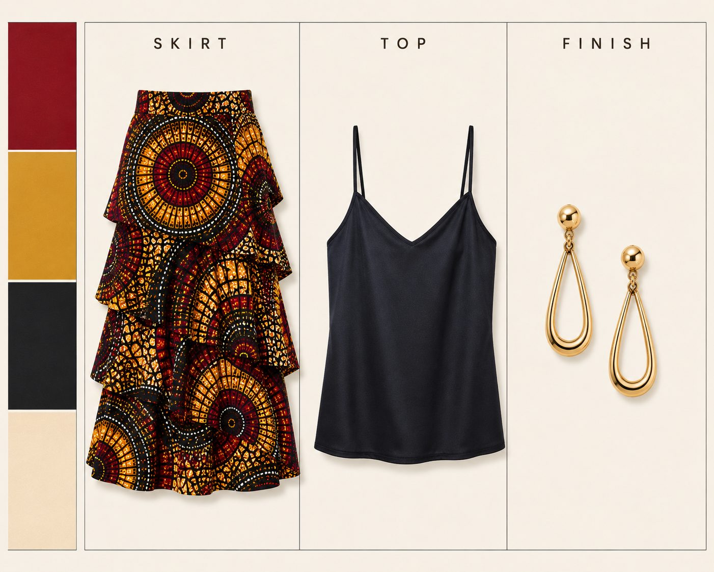 Ankara Layered Skirt With a Simple Camisole