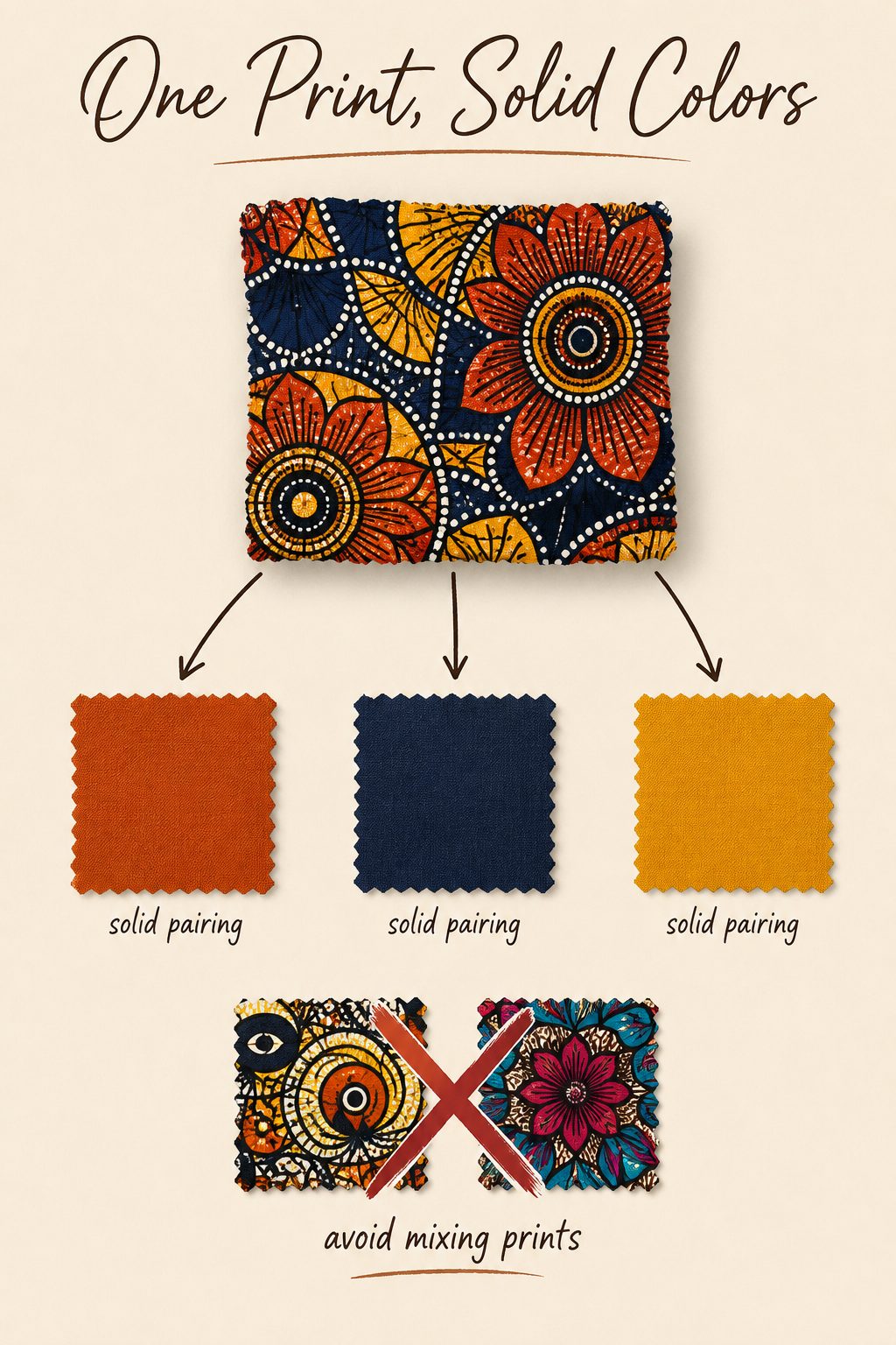 Pair One Bold Print With Solid Colors, Not a Second Print