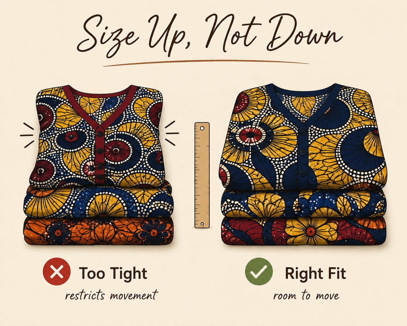 Size Up in Structured Ankara Pieces, Not Down