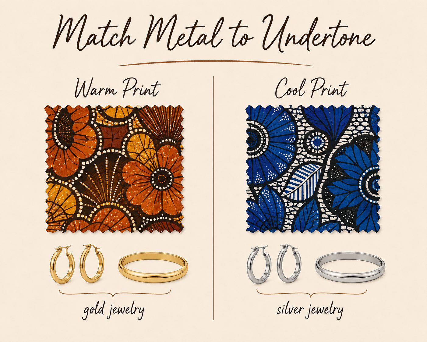 Match Your Jewelry Metal to the Print's Undertone