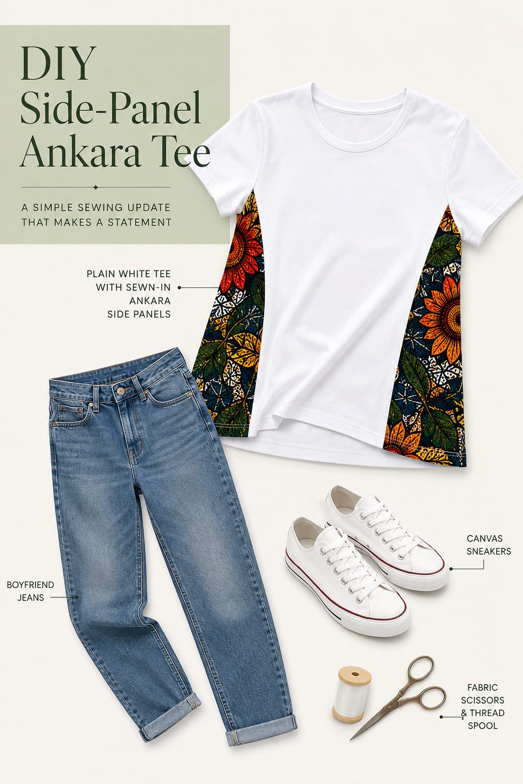 Ankara Print Side-Panel Tee DIY Style