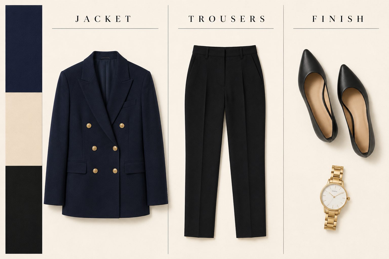 Double-Breasted Blazer With Cigarette Pants for a Presentation Day