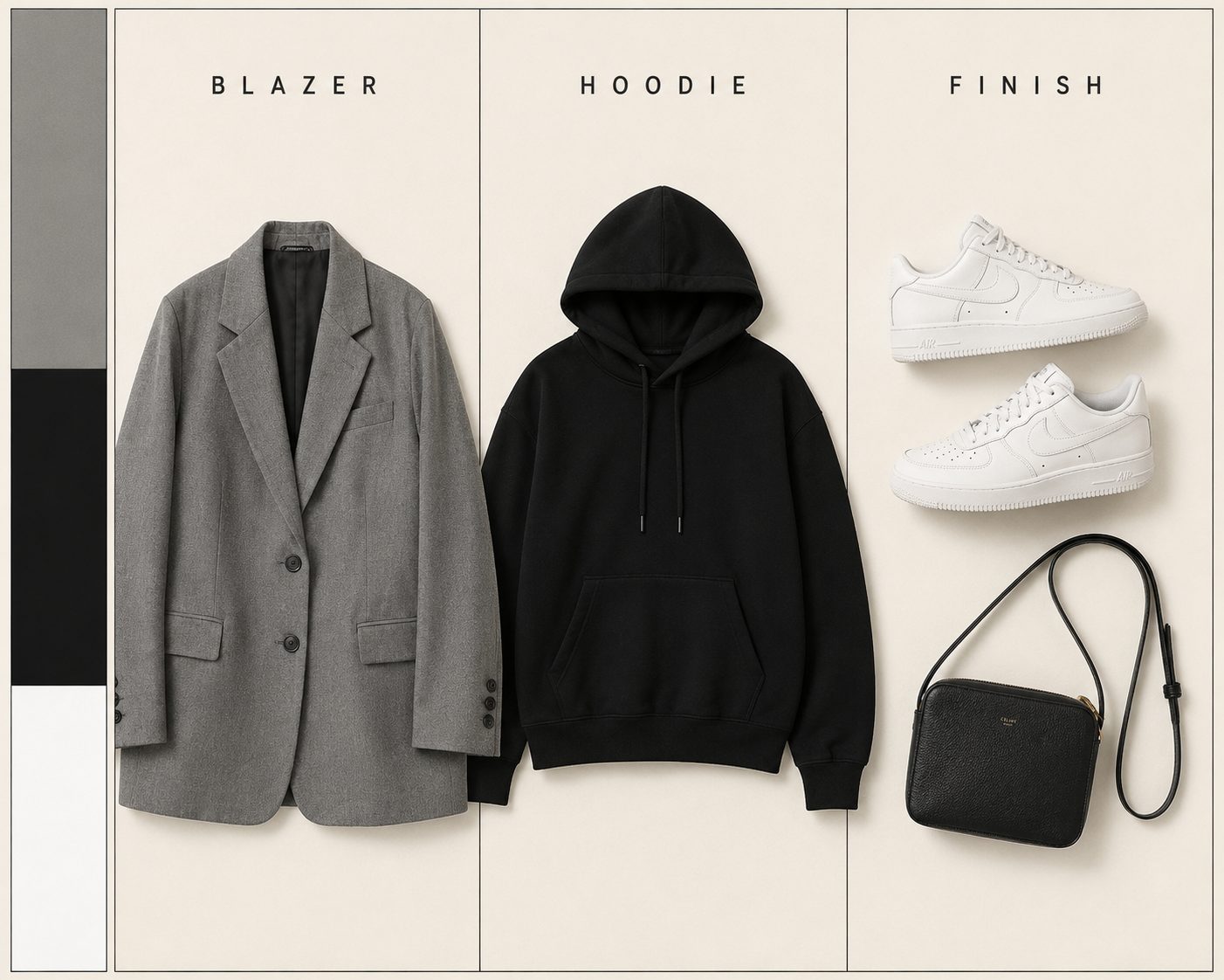 Boyfriend-Fit Blazer Over a Hoodie for Cool Mornings
