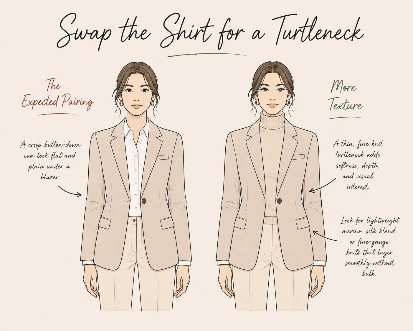 Swap the Button-Down for a Fine-Knit Turtleneck Underneath