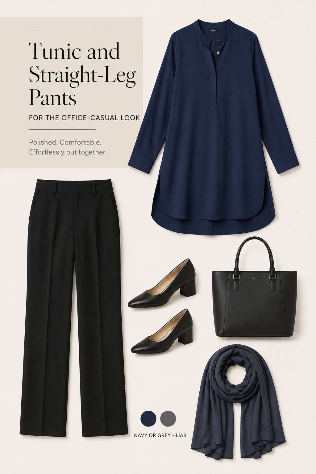 Tunic and Straight-Leg Pants for the Office-Casual Look