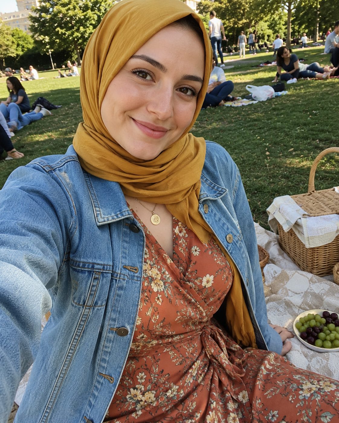 Floral Wrap Dress with a Denim Jacket