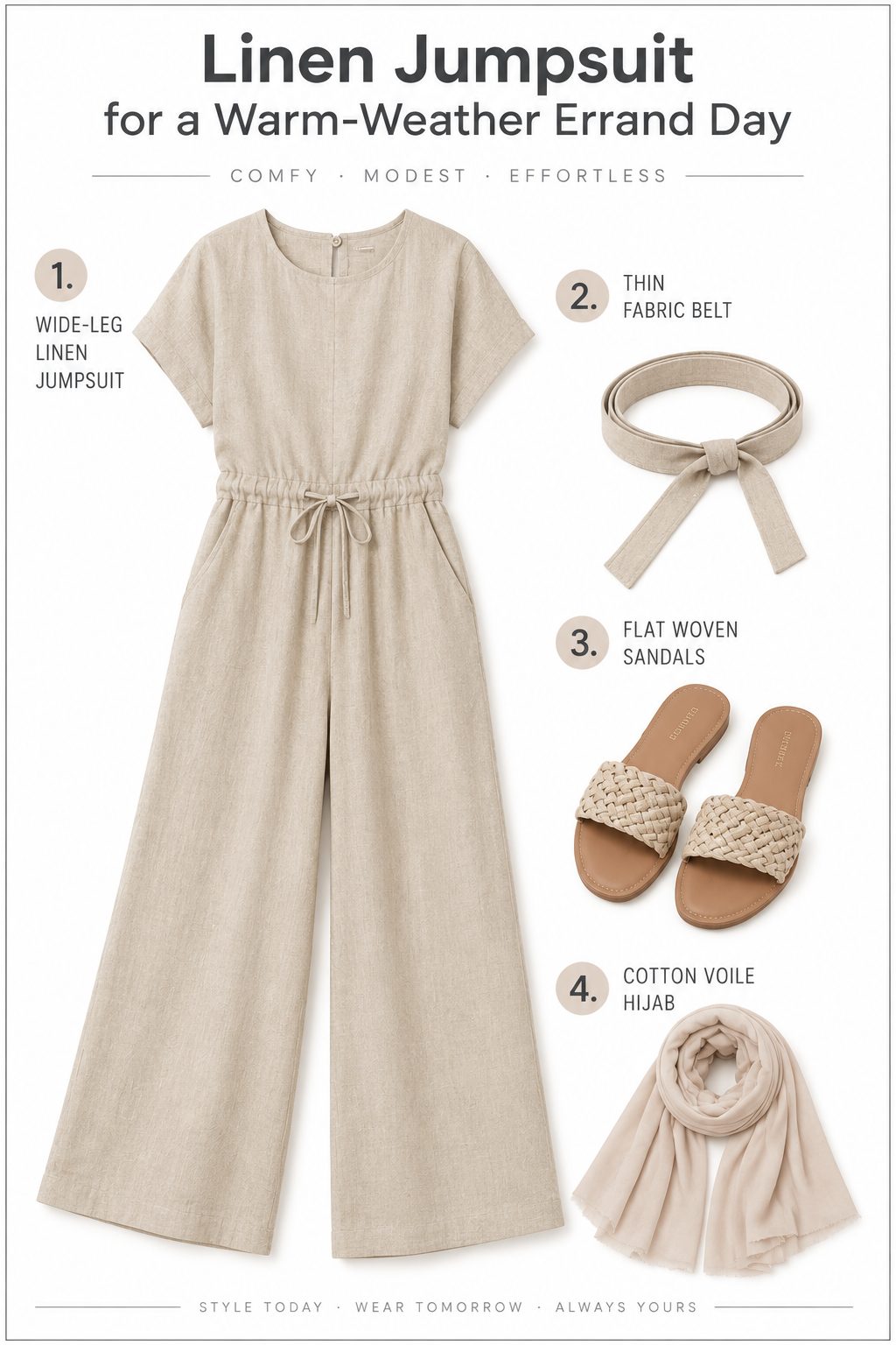 Linen Jumpsuit for a Warm-Weather Errand Day