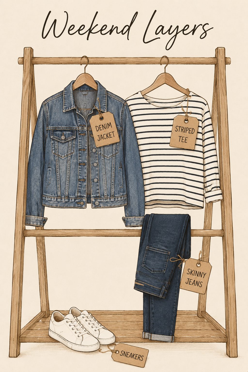 Skinny Jeans with a Fitted Blazer and White Sneakers for Weekend Errands