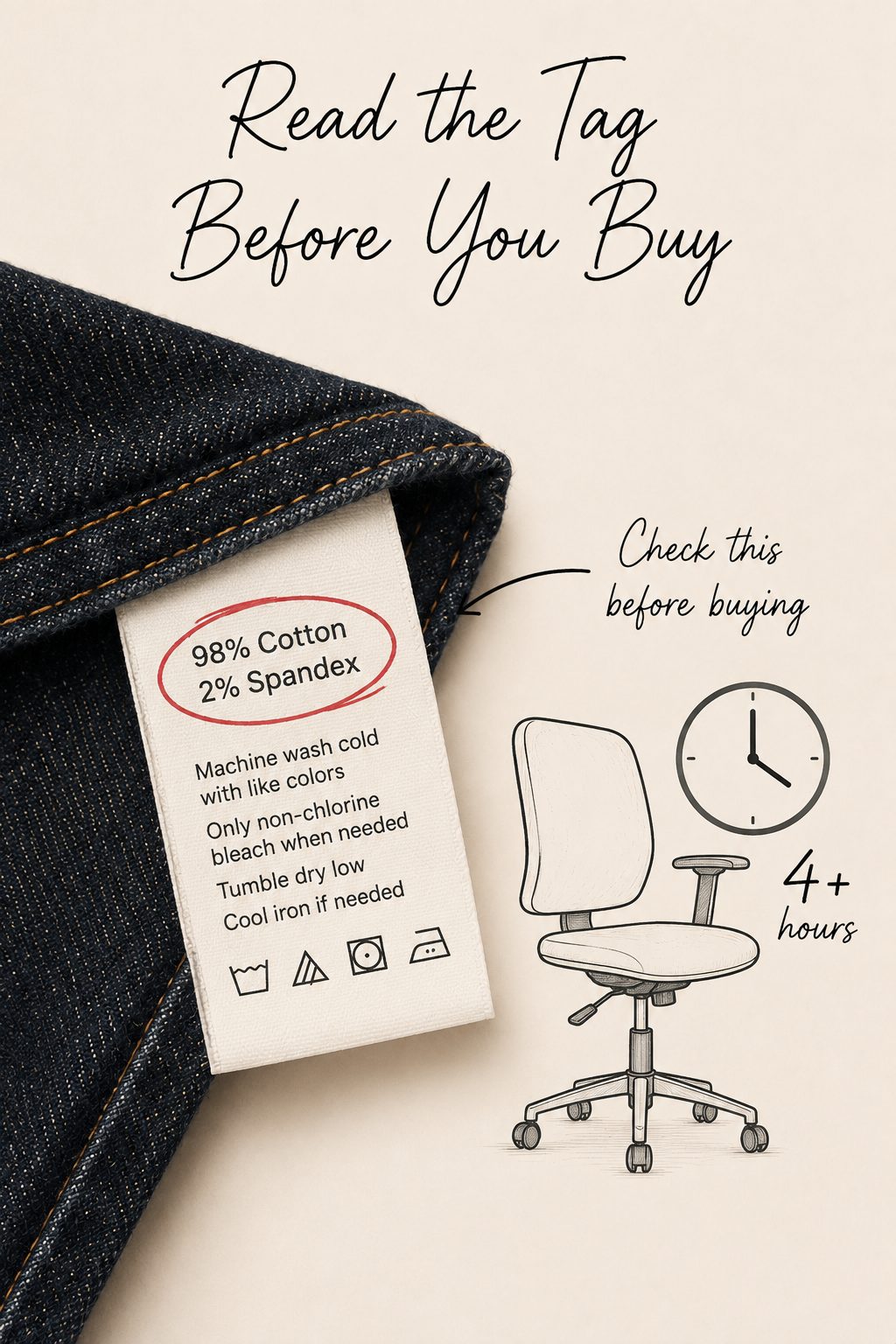 Look for At Least 2% Spandex If You Sit for More Than Four Hours a Day