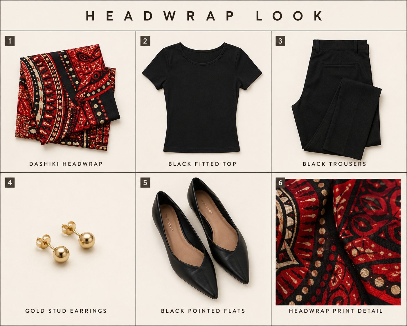 Dashiki Headwrap With a Monochrome Outfit