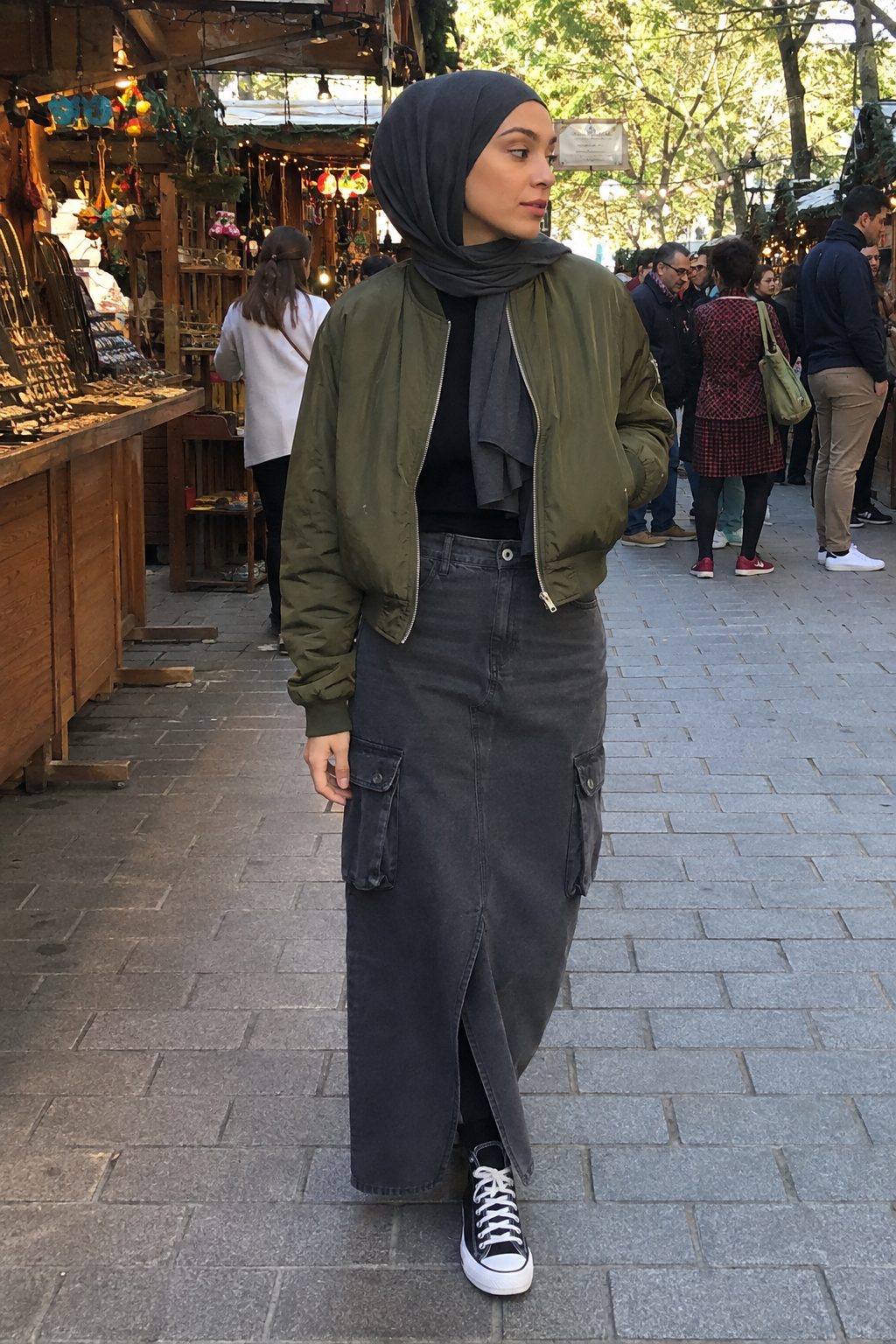 Ribbed Knit Midi Skirt with an Oversized Cardigan