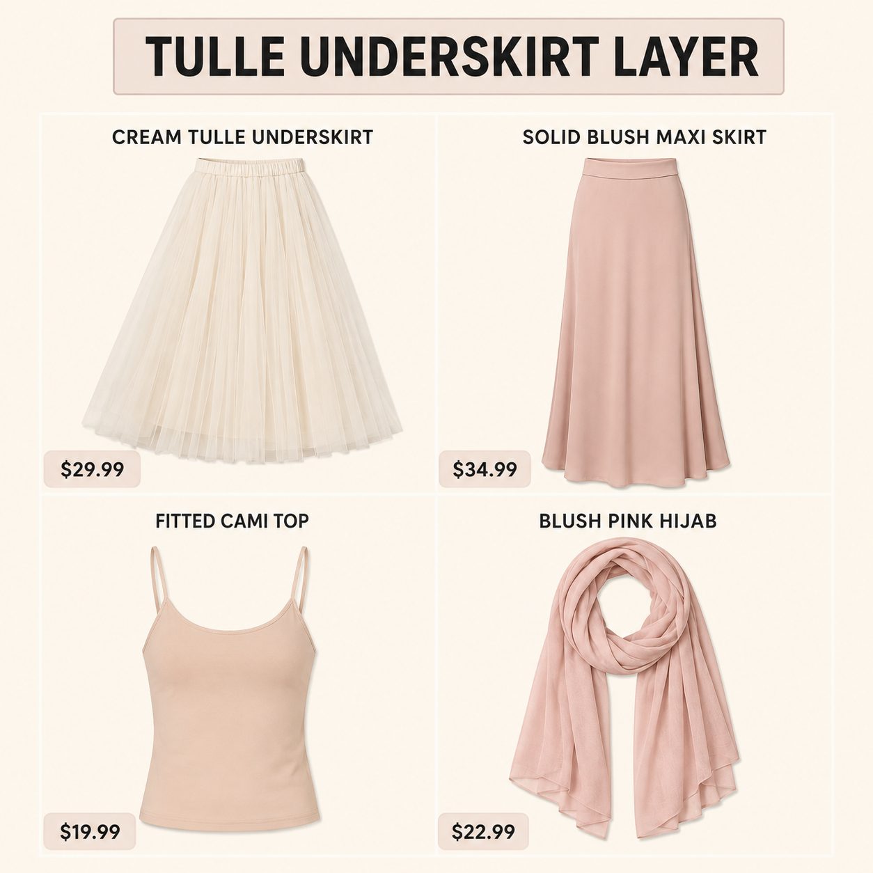 Tulle Underskirt Peeking Beneath a Solid Maxi