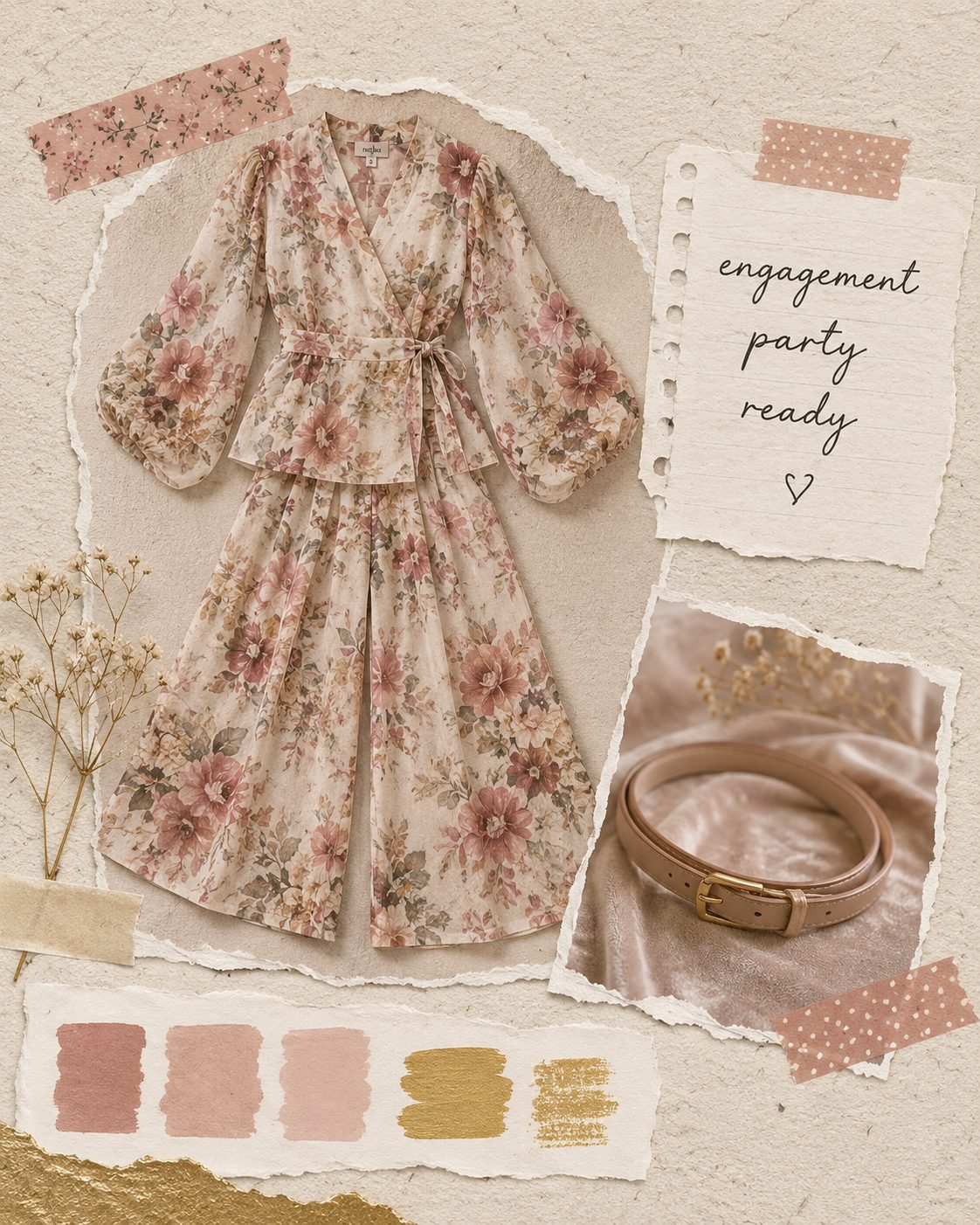 Floral Two-Piece Set for an Engagement Party