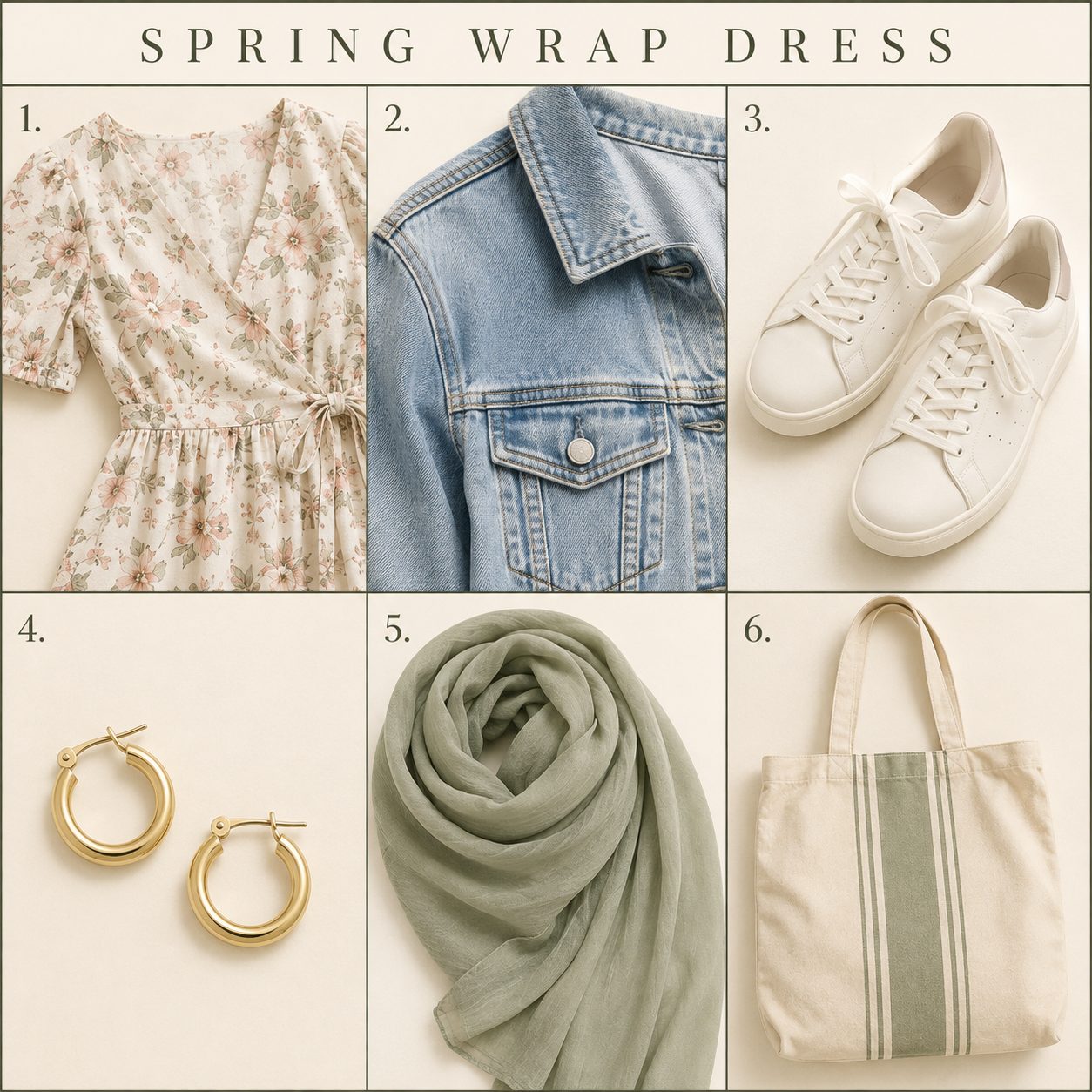 Floral Wrap Dress With a Denim Jacket for a Casual Spring Day