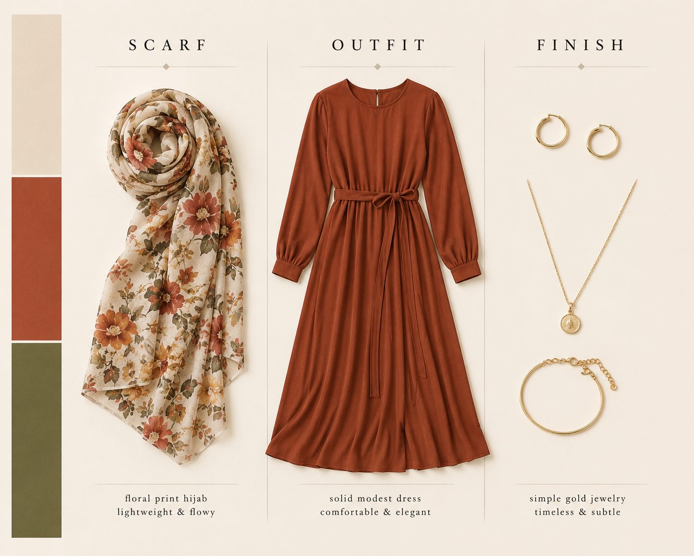 Floral Print Scarf as a Hijab Paired With a Solid Outfit