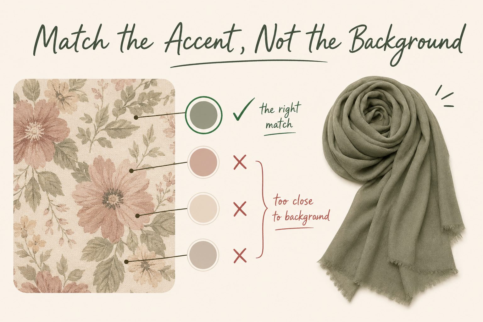 Match Your Hijab to the Print's Least Dominant Color