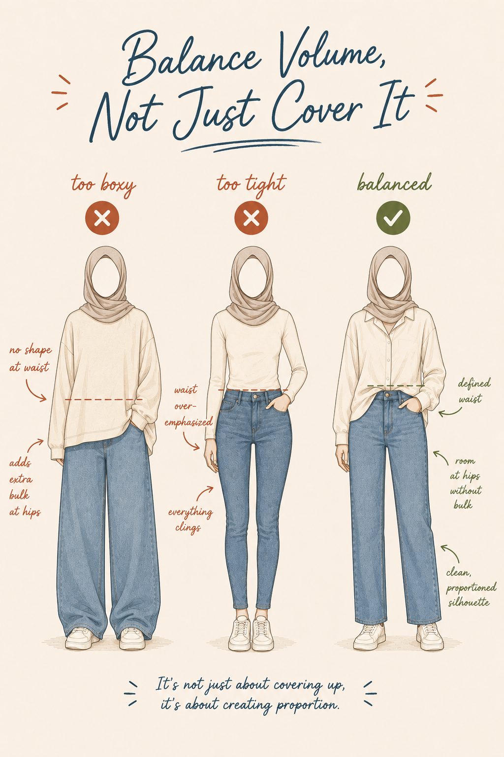 Layer a longline cardigan over skinny jeans to balance the fitted silhouette