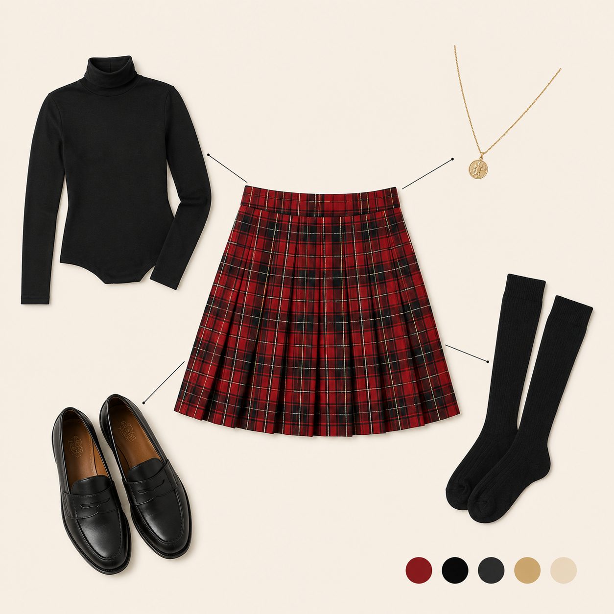 Cardigan layered over a knit top with knee-high socks and boots for cold-weather layering