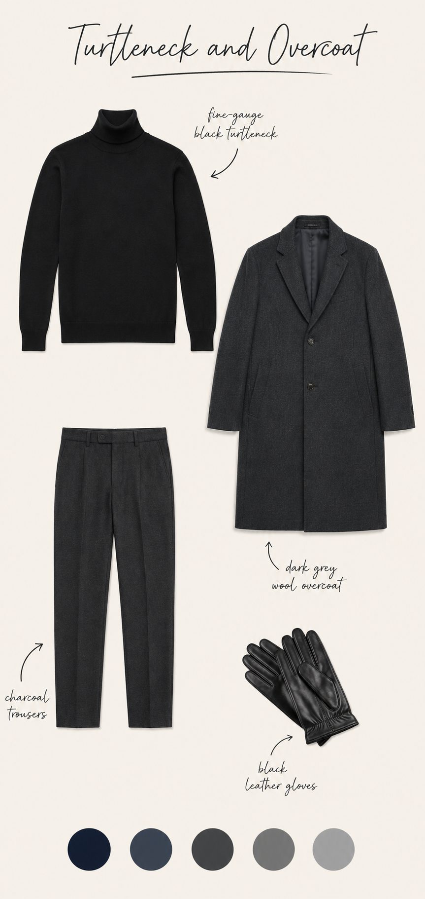Turtleneck Under a Structured Overcoat for Cold Office Days