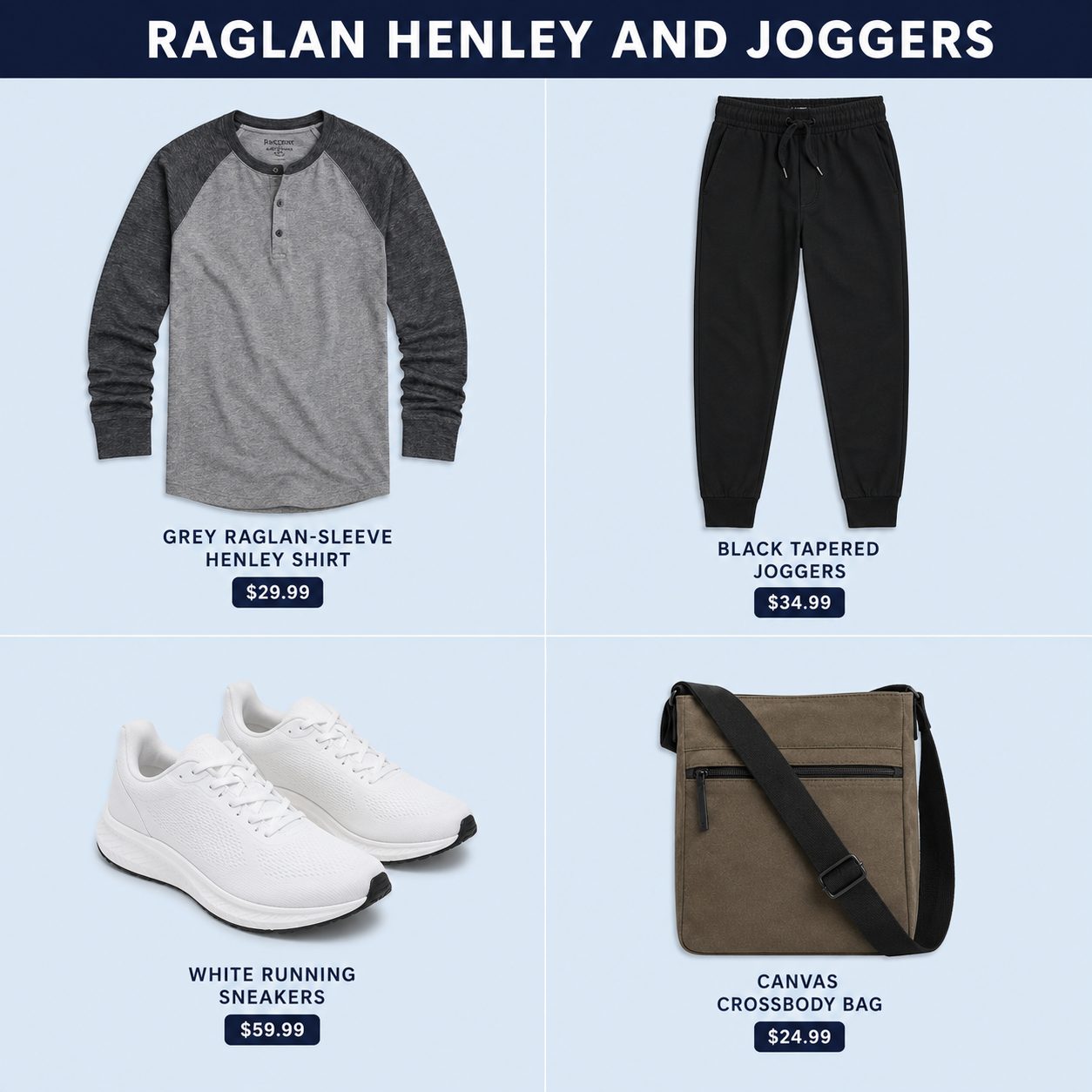 Raglan-Sleeve Henley with Slim Joggers for a Coffee Run