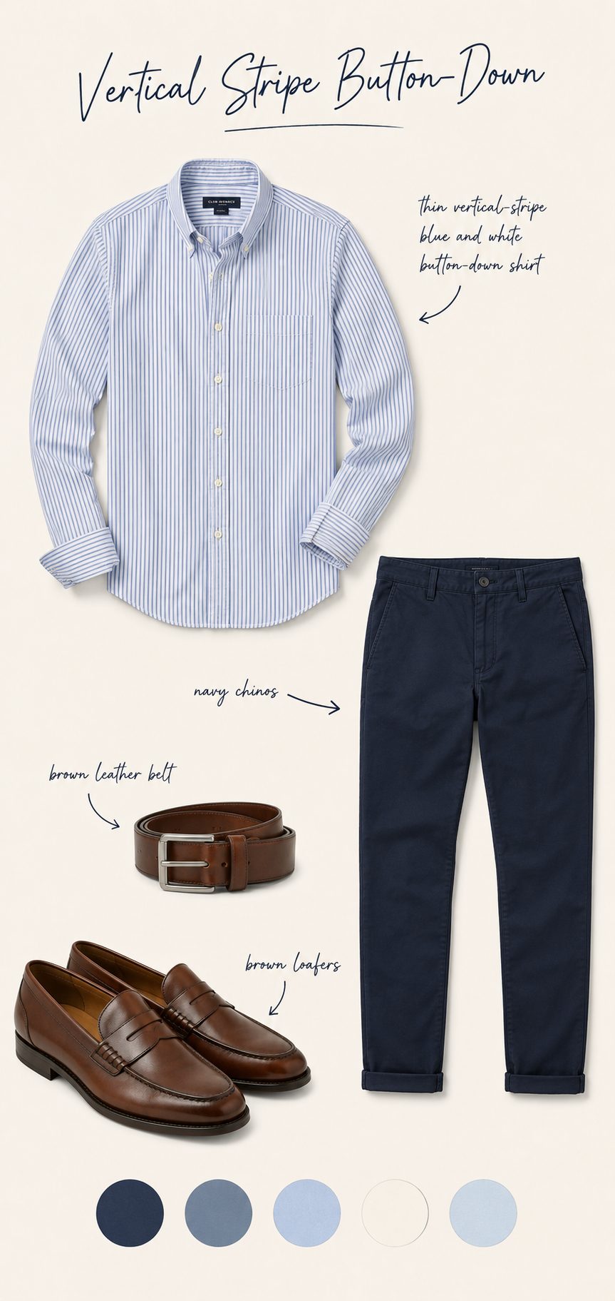 Vertical-Stripe Button-Down for Video Call Meetings