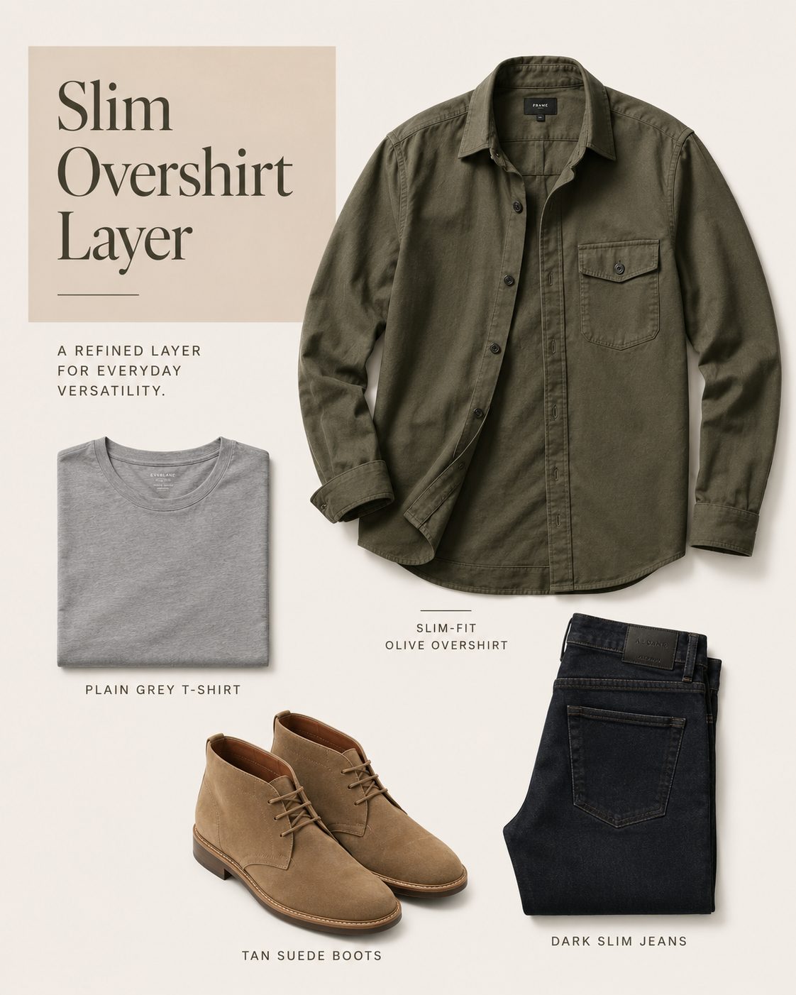 Slim Overshirt as a Third Layer for Transitional Weather