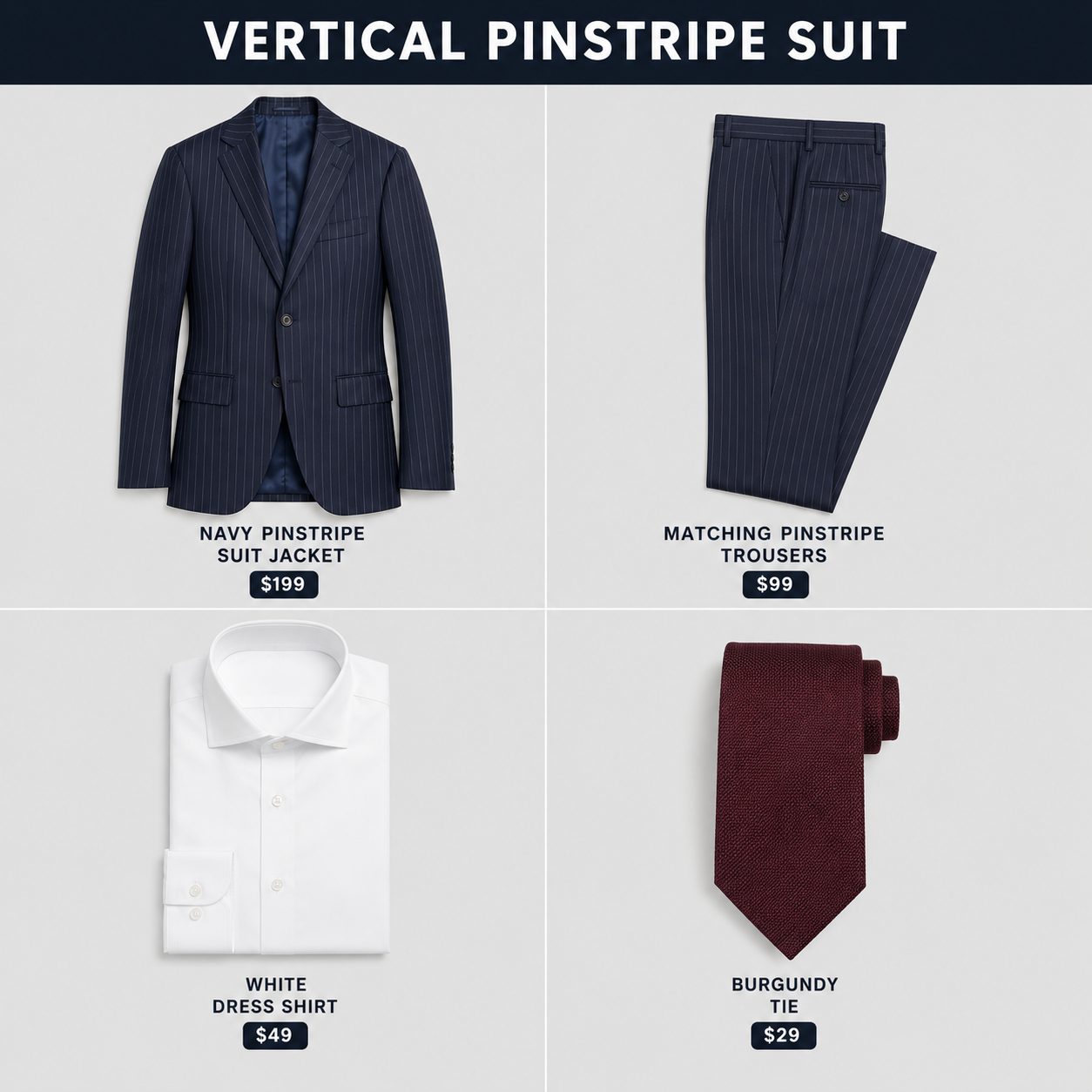 Vertical Pinstripe Suit for Work Presentations