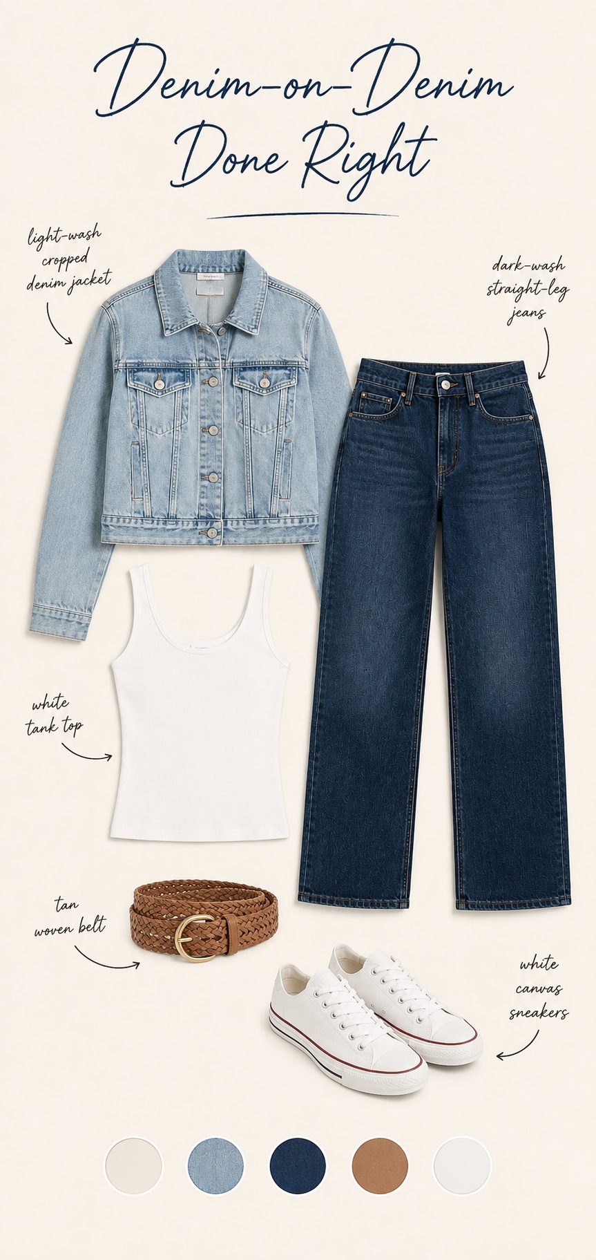 Denim-on-Denim with a Contrasting Belt