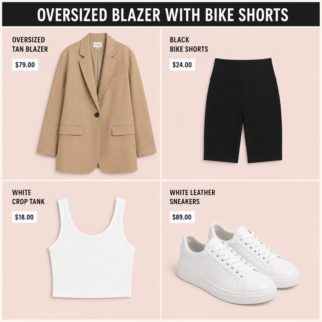 Oversized Blazer with Bike Shorts