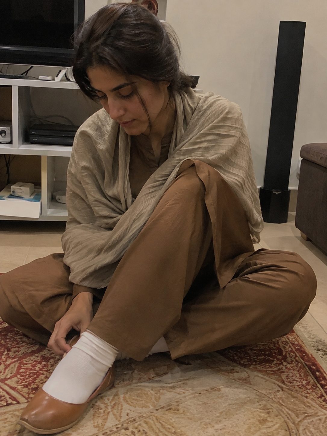 Break In a New Leather Khussa by Wearing It Indoors on Socks for Two Days First