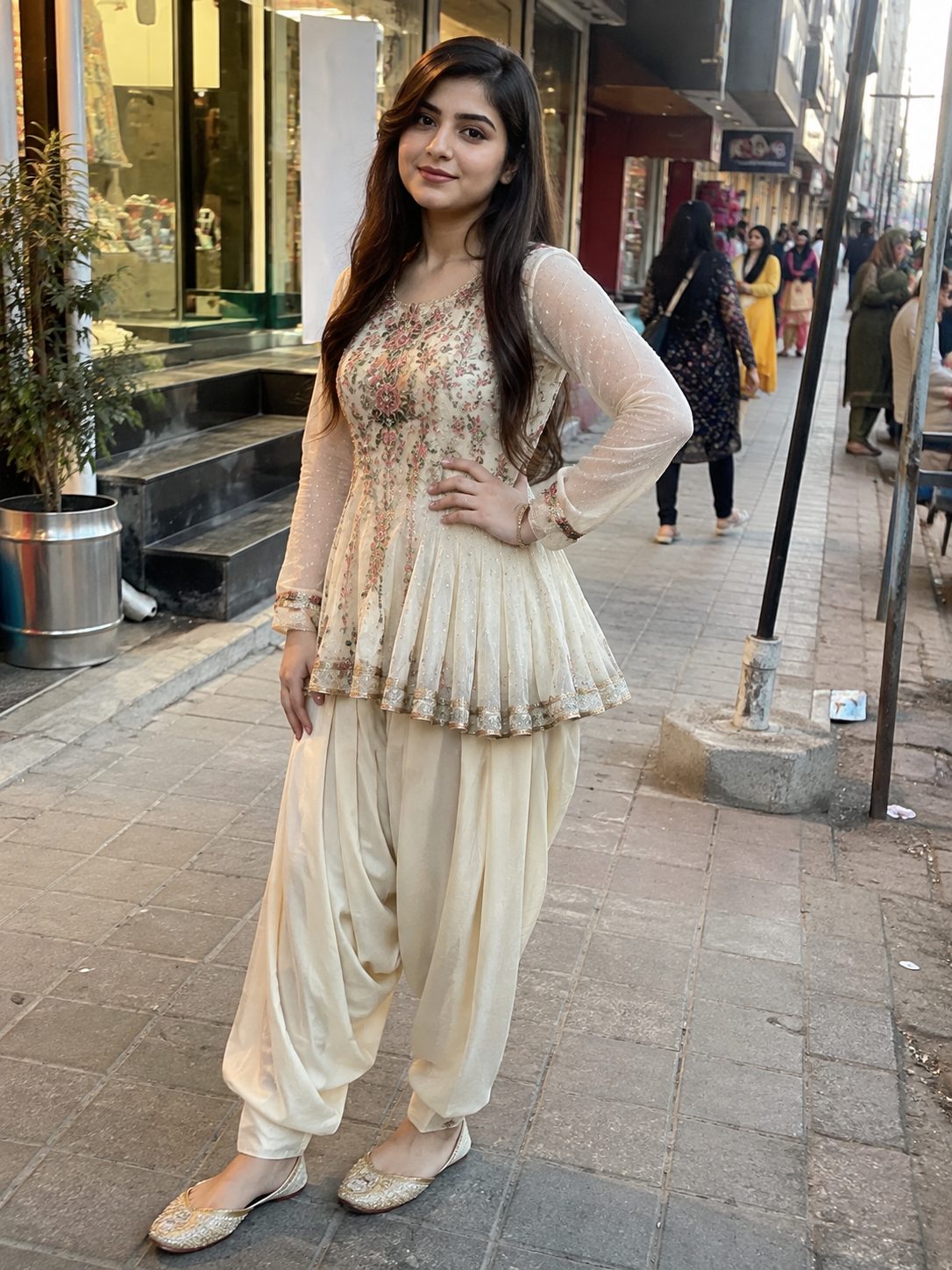 Patiala Salwar with a Short Frock-Style Top