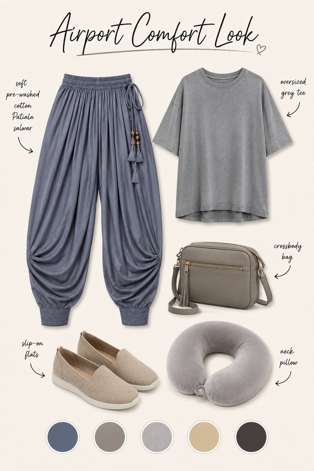Airport-Ready Patiala with an Oversized Tee