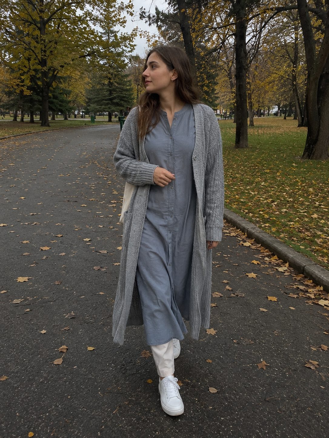 Kurta with Long Cardigan for Layering