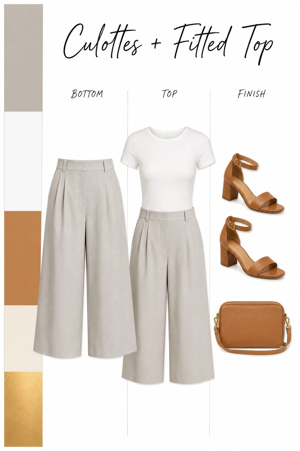 Culottes with a fitted top capsule collage