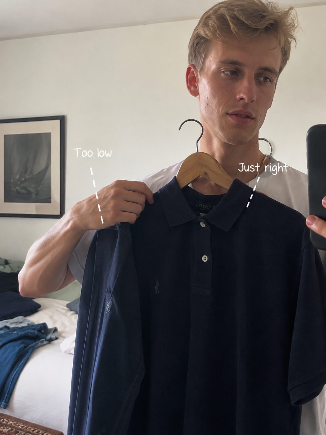 Size Up Polos and Tees Half a Size Through the Shoulders