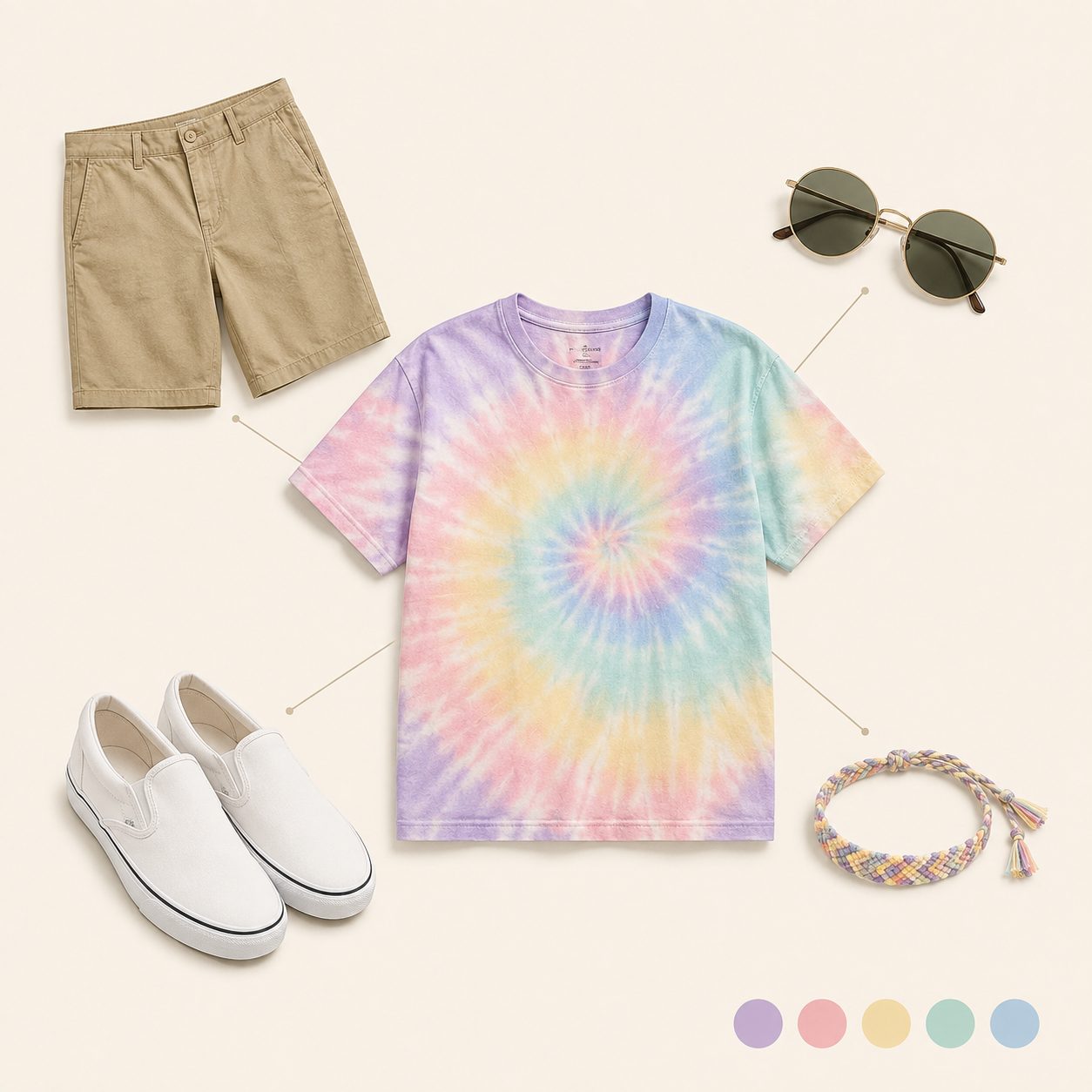 Pastel Slip Dress With a Cropped Cardigan