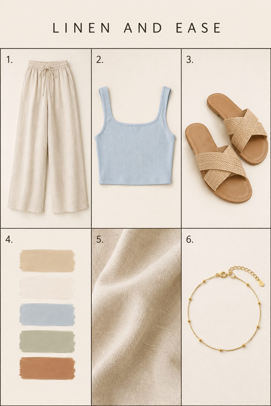 Wide-Leg Linen Pants With a Cropped Tank