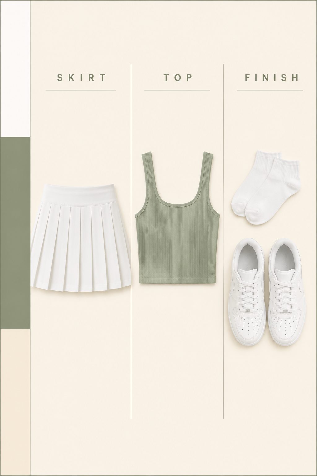 Pleated Tennis Skirt With a Ribbed Tank Top