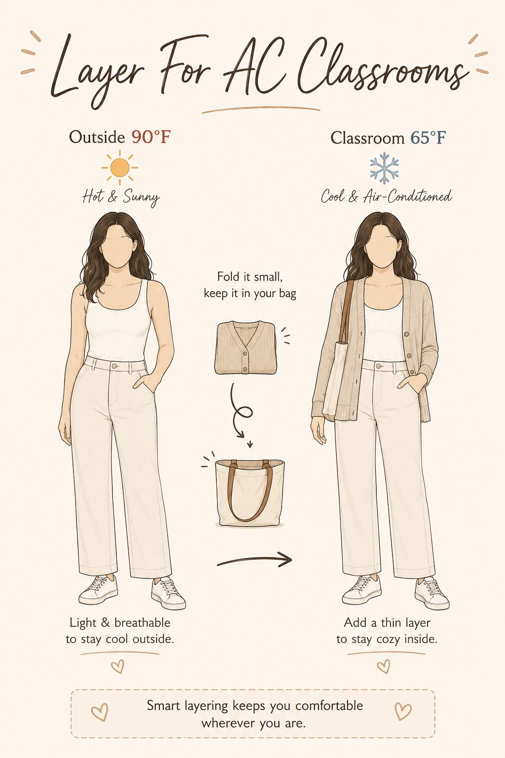Carry a Light Cardigan for Over-Air-Conditioned Classrooms